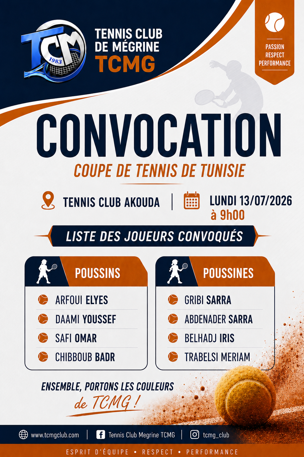 Convocation officielle : Le TCMG à la Coupe de Tunisie 2026